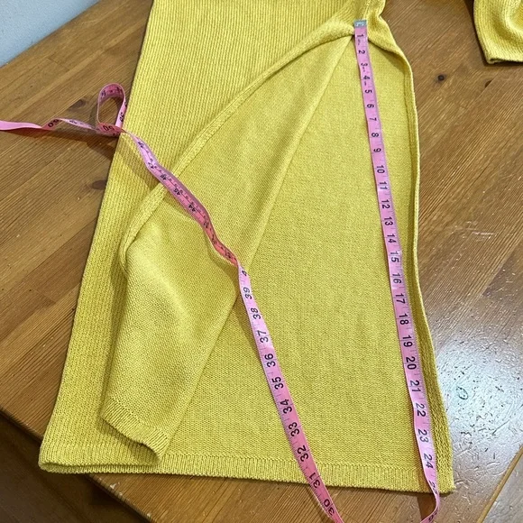 Meshki Anna Flare Sleeve Knit  Dress Yellow - Picture 10 of 16